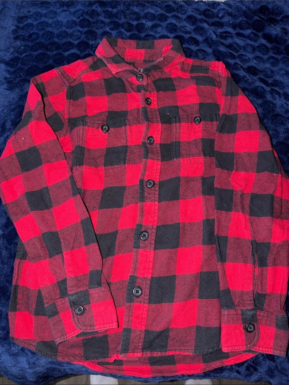 The Children's Place Red and Black Plaid Button-Front Shirt
